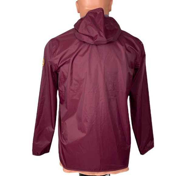 Timberland Men's Wind Waterproof Zip Jacket Raincoat Red Long Sleeve - Picture 3 of 9